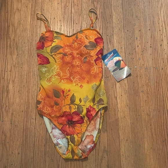 Newport News Other - NWT Sun Streak by Newport News Swimming Suit Tropical Floral Print 14 Tall
